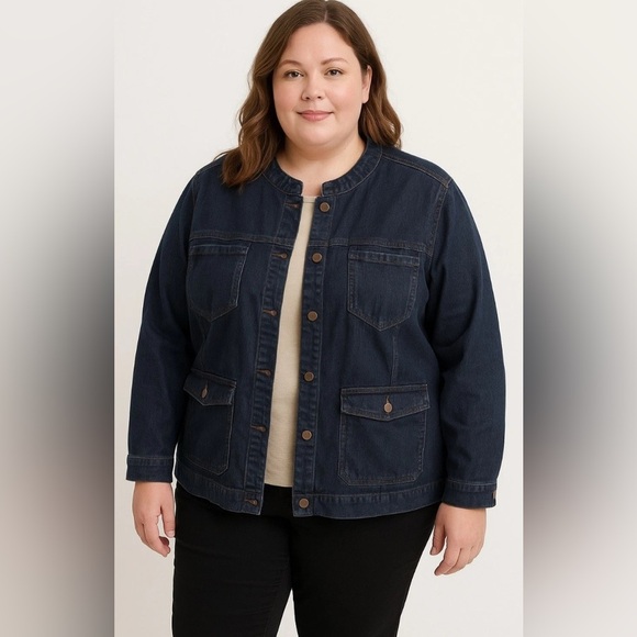 Eileen Fisher Jackets & Blazers - Eileen Fisher Dark Blue Jean Jacket